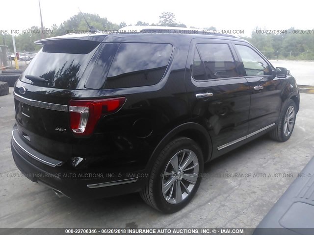 1FM5K8F87JGB11158 - 2018 FORD EXPLORER LIMITED 黑色 照片 4