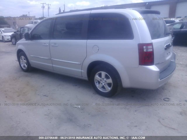 1D8HN54P28B107464 - 2008 DODGE GRAND CARAVAN SXT SILVER photo 3