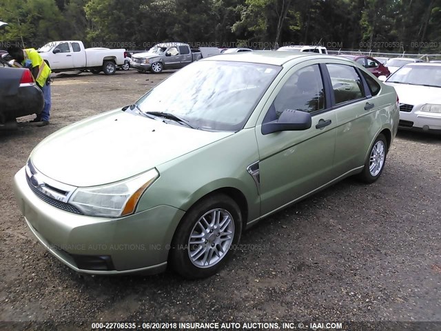 1FAHP35N78W285511 - 2008 FORD FOCUS SE/SEL/SES GREEN photo 2