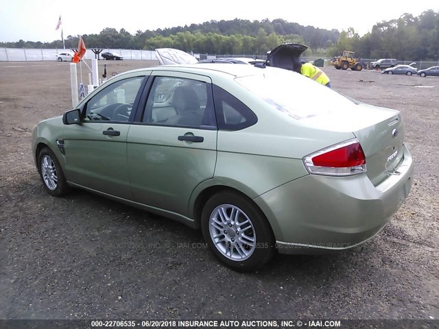 1FAHP35N78W285511 - 2008 FORD FOCUS SE/SEL/SES GREEN photo 3