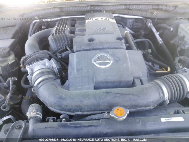 5N1AN08UX6C510517 - 2006 NISSAN XTERRA OFF ROAD/S/SE BROWN photo 10