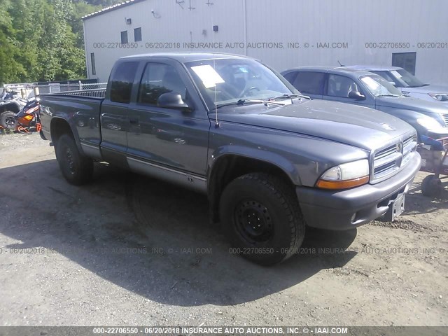 1D7HG12K04S507435 - 2004 DODGE DAKOTA SXT GRAY photo 1