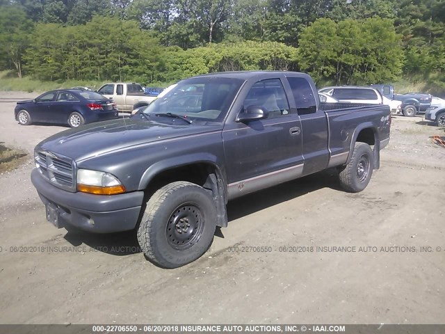 1D7HG12K04S507435 - 2004 DODGE DAKOTA SXT GRAY photo 2