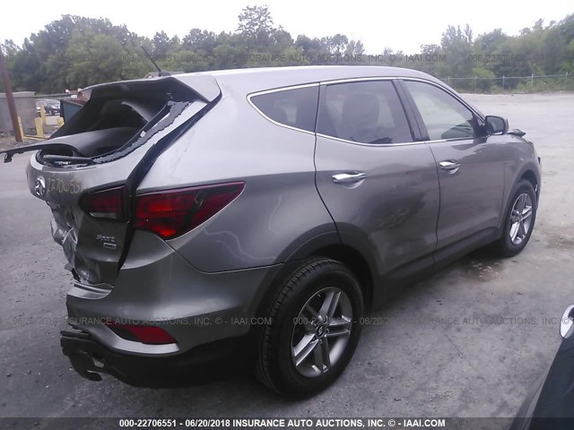 5XYZTDLB5JG525652 - 2018 HYUNDAI SANTA FE SPORT  GRAY photo 4