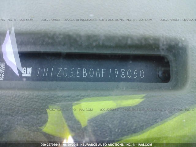 1G1ZC5EB0AF198060 - 2010 CHEVROLET MALIBU 1LT ლურჯი ფოტო 9