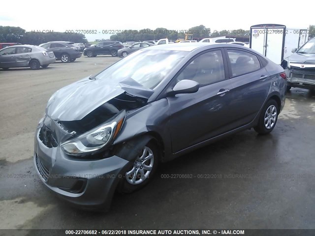 KMHCT4AE5DU552237 - 2013 HYUNDAI ACCENT GLS/GS GRAY photo 2