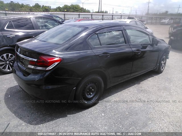 19XFB2F77FE029225 - 2015 HONDA CIVIC SE BLACK photo 4