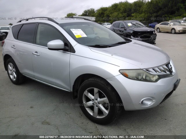 JN8AZ18W59W101915 - 2009 NISSAN MURANO S/SL/LE SILVER photo 1