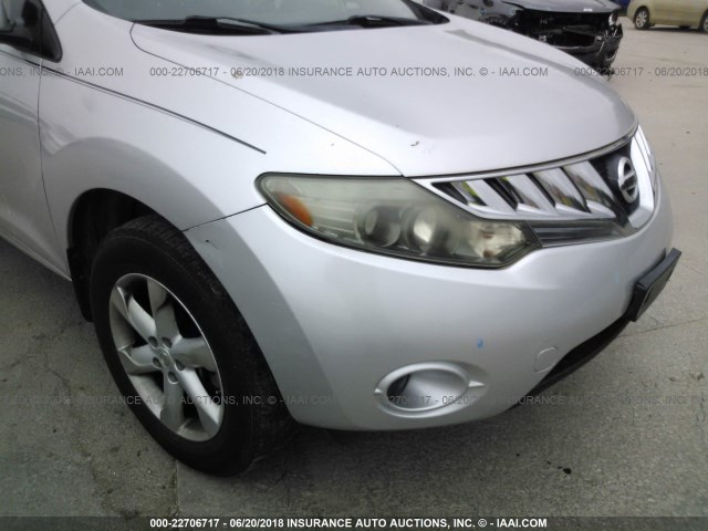 JN8AZ18W59W101915 - 2009 NISSAN MURANO S/SL/LE SILVER photo 6