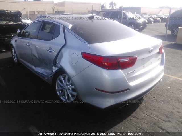 5XXGN4A7XEG332195 - 2014 KIA OPTIMA EX SILVER photo 3