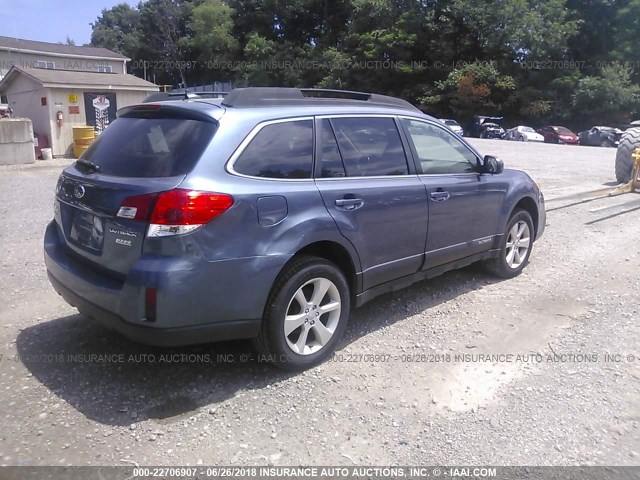 4S4BRBHC4D3243383 - 2013 SUBARU OUTBACK 2.5I PREMIUM BLUE photo 4