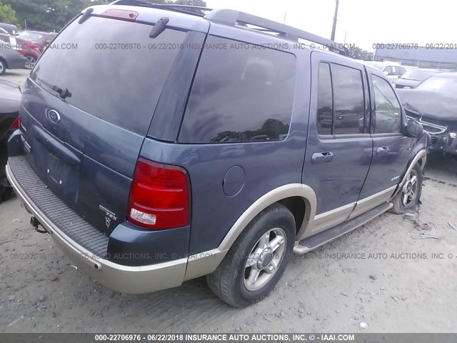 1FMZU74W65UA80094 - 2005 FORD EXPLORER EDDIE BAUER BLUE photo 4