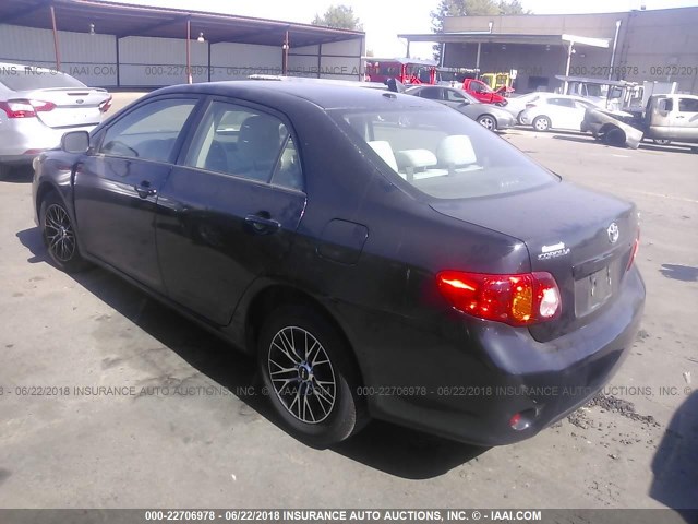 2T1BU4EE1AC532745 - 2010 TOYOTA COROLLA S/LE/XLE BLACK photo 3