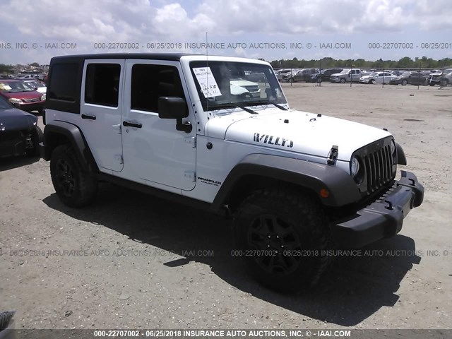 1C4BJWDG1HL632791 - 2017 JEEP WRANGLER UNLIMITE SPORT WHITE photo 1