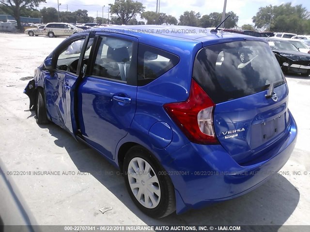 3N1CE2CP6FL428057 - 2015 NISSAN VERSA NOTE S/S PLUS/SV/SL/SR BLUE photo 3