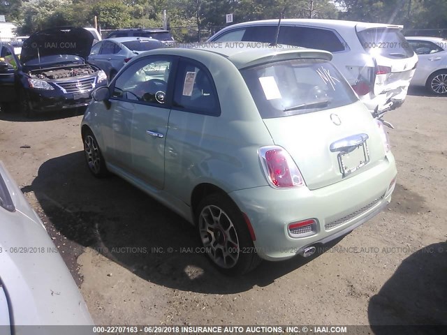 3C3CFFBR4CT213927 - 2012 FIAT 500 SPORT GREEN photo 3