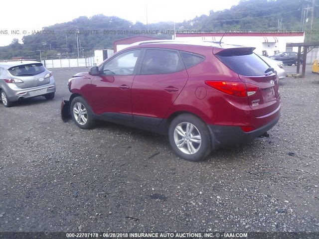 KM8JUCAC4BU192615 - 2011 HYUNDAI TUCSON GLS/LIMITED RED photo 3