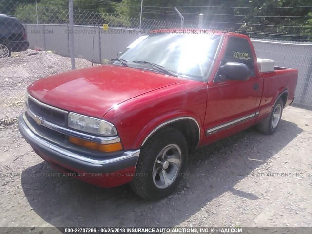 1GCCS1445YK103599 - 2000 CHEVROLET S TRUCK S10 RED photo 2