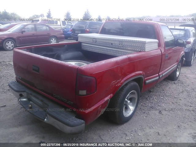 1GCCS1445YK103599 - 2000 CHEVROLET S TRUCK S10 RED photo 4