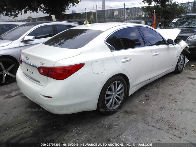 JN1EV7AP0HM736133 - 2017 INFINITI Q50 PREMIUM/SPORT/SE WHITE photo 4