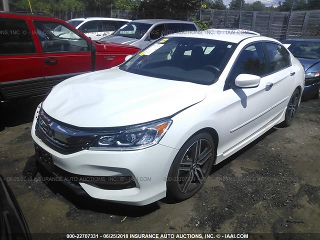 1HGCR2F5XGA090636 - 2016 HONDA ACCORD SPORT WHITE photo 2