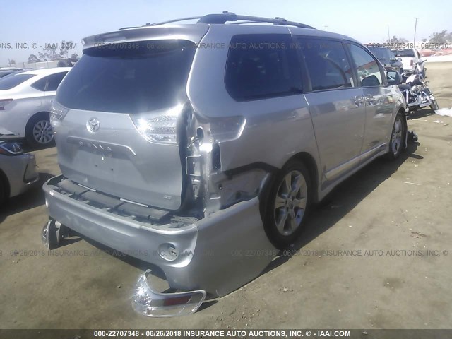 5TDXK3DC3CS232737 - 2012 TOYOTA SIENNA SPORT SILVER photo 4