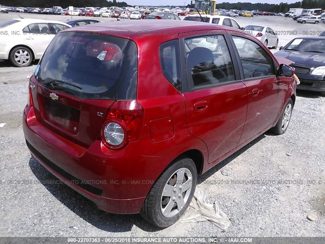 KL1TD66E39B309543 - 2009 CHEVROLET AVEO LS/LT 红色 照片 4
