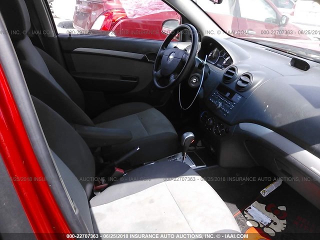 KL1TD66E39B309543 - 2009 CHEVROLET AVEO LS/LT 红色 照片 5