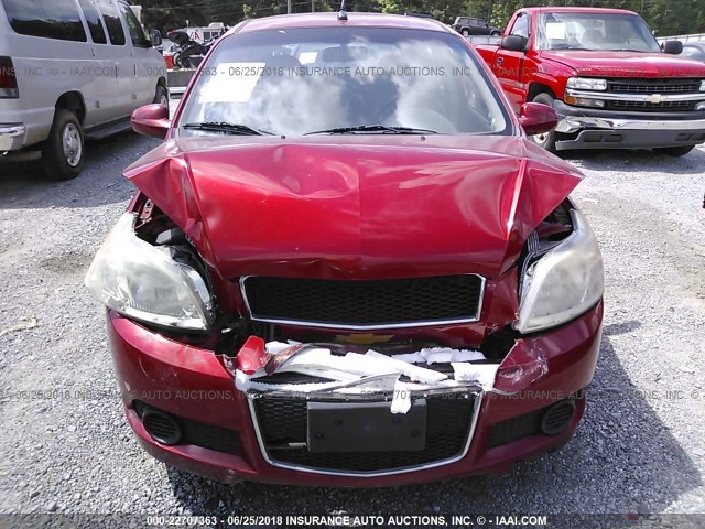 KL1TD66E39B309543 - 2009 CHEVROLET AVEO LS/LT 红色 照片 6