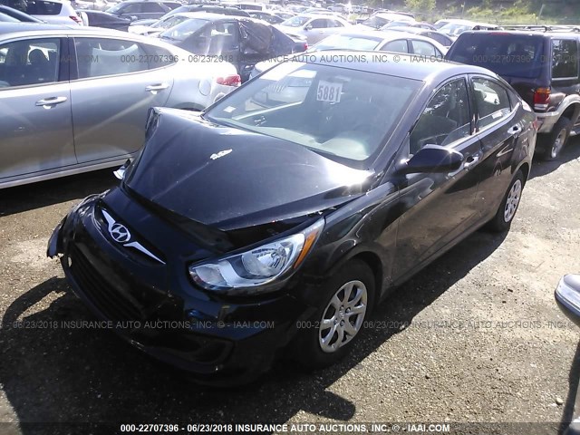 KMHCT4AEXDU311225 - 2013 HYUNDAI ACCENT GLS/GS BLACK photo 2