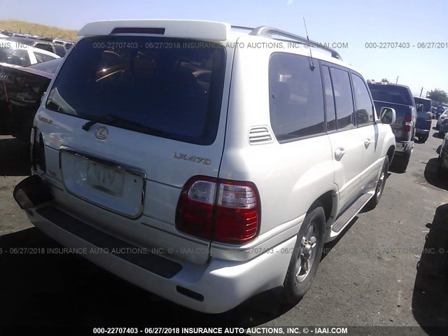 JTJHT00W413502747 - 2001 LEXUS LX 470 WHITE photo 4