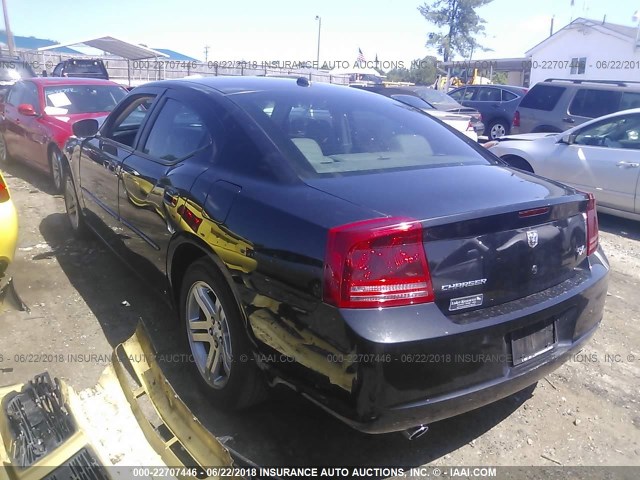 2B3KA53H06H132654 - 2006 DODGE CHARGER R/T BLACK photo 3