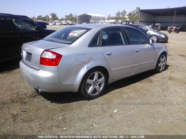 WAULC68E33A109829 - 2003 AUDI A4 1.8T QUATTRO SILVER photo 4