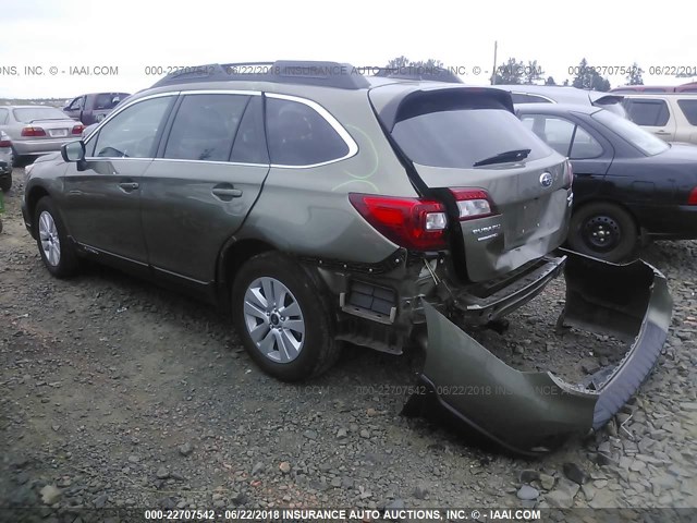 4S4BSACC7G3318989 - 2016 SUBARU OUTBACK 2.5I PREMIUM GREEN photo 3