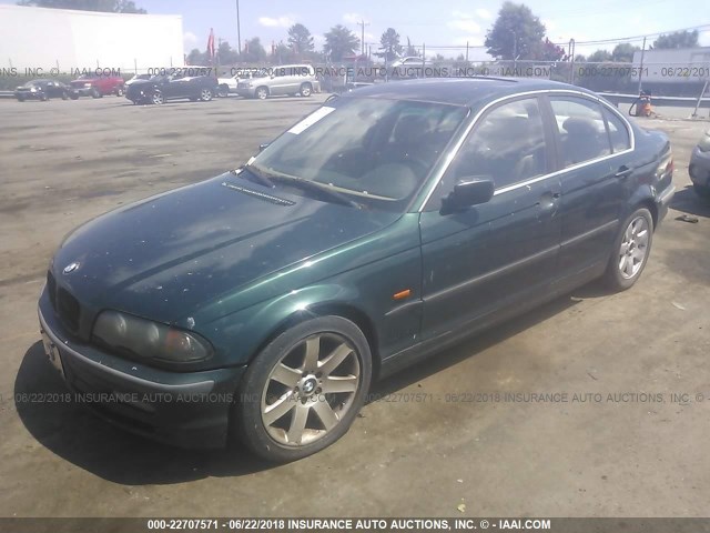 WBAAM5338XFR00256 - 1999 BMW 328 I AUTOMATIC GREEN photo 2
