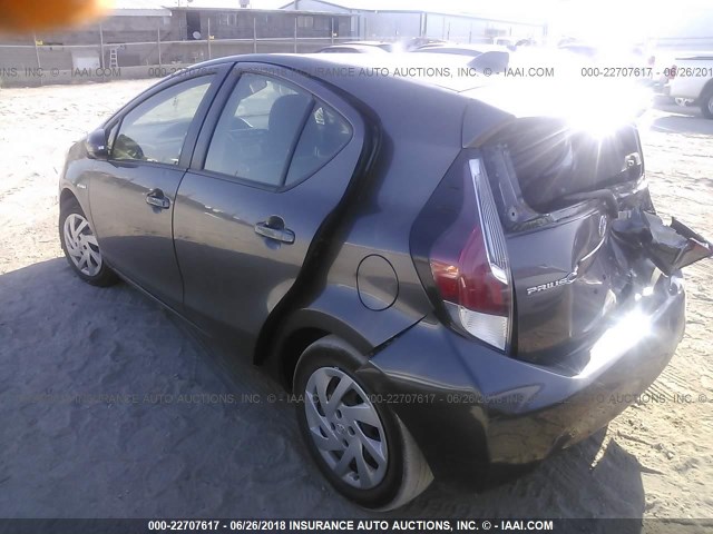 JTDKDTB36F1578676 - 2015 TOYOTA PRIUS C GRAY photo 3