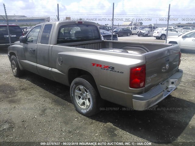 1D7HW42N36S621527 - 2006 DODGE DAKOTA SLT BEIGE photo 3