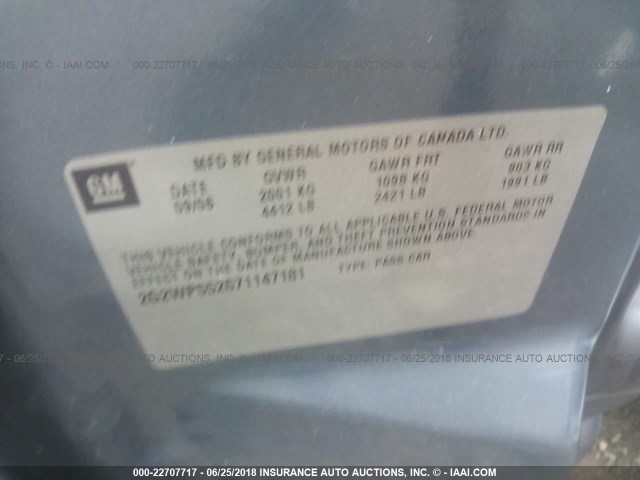2G2WP552671147181 - 2007 PONTIAC GRAND PRIX SILVER photo 9
