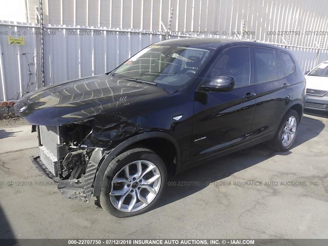 5UXWX7C56E0E77126 - 2014 BMW X3 XDRIVE35I BLACK photo 2