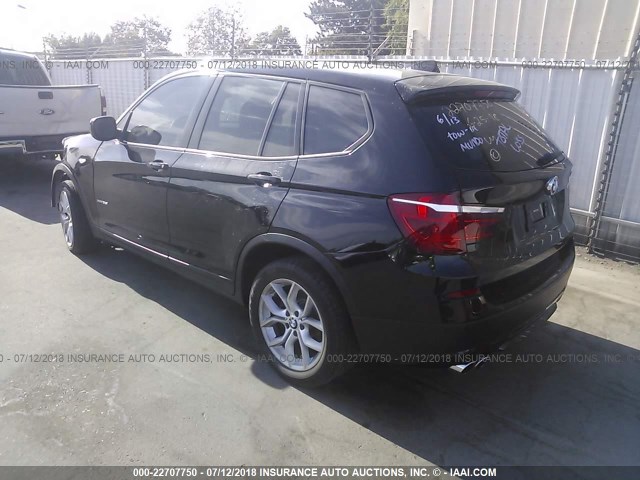 5UXWX7C56E0E77126 - 2014 BMW X3 XDRIVE35I BLACK photo 3