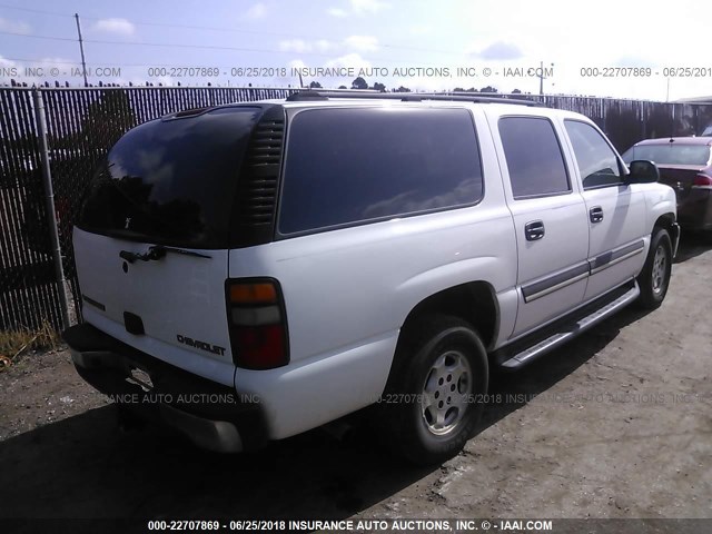 3GNEC16Z54G224852 - 2004 CHEVROLET SUBURBAN C1500 WHITE photo 4