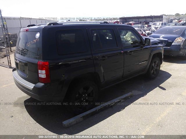 1C4NJRFBXCD690126 - 2012 JEEP PATRIOT LATITUDE BLACK photo 4