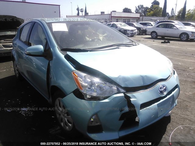 JTDKDTB35D1054058 - 2013 TOYOTA PRIUS C GREEN photo 1