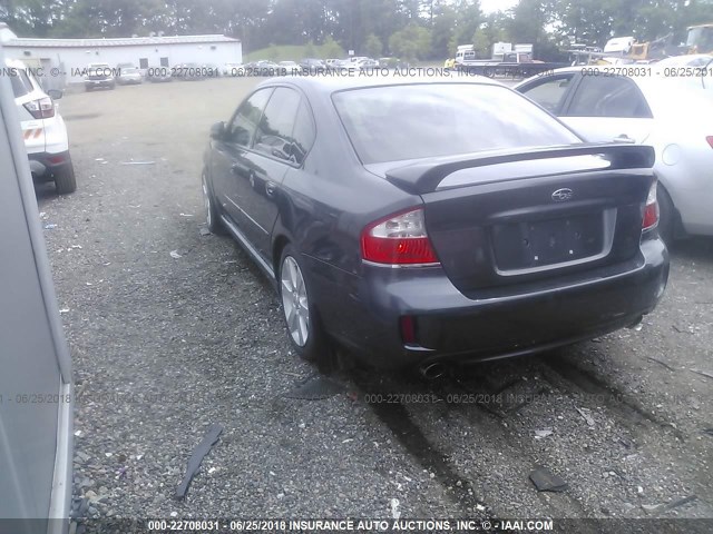 4S3BL676384215339 - 2008 SUBARU LEGACY GT LIMITED GRAY photo 3