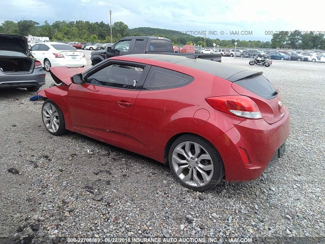 KMHTC6AD5DU105121 - 2013 HYUNDAI VELOSTER RED photo 3