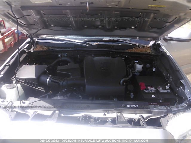 5TFCZ5AN3GX037538 - 2016 TOYOTA TACOMA DBL CAB/SR/SR5/TRD SPT/OR SILVER photo 10