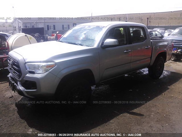5TFCZ5AN3GX037538 - 2016 TOYOTA TACOMA DBL CAB/SR/SR5/TRD SPT/OR SILVER photo 2
