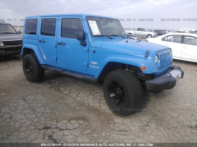 1J4BA5H11BL571878 - 2011 JEEP WRANGLER UNLIMITE SAHARA BLUE photo 1