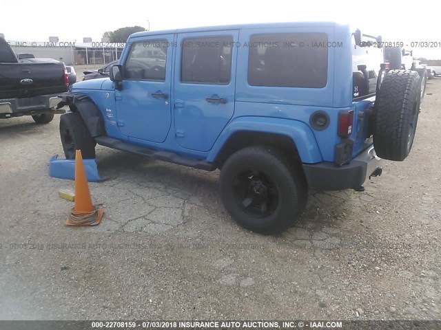 1J4BA5H11BL571878 - 2011 JEEP WRANGLER UNLIMITE SAHARA BLUE photo 3