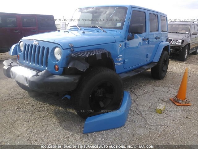 1J4BA5H11BL571878 - 2011 JEEP WRANGLER UNLIMITE SAHARA BLUE photo 6